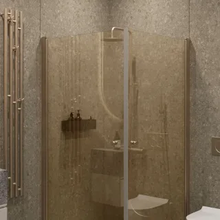 Душевой уголок на монопетле by Deonria U-80-79-6-BR-BR 80x79см бронза/бронза